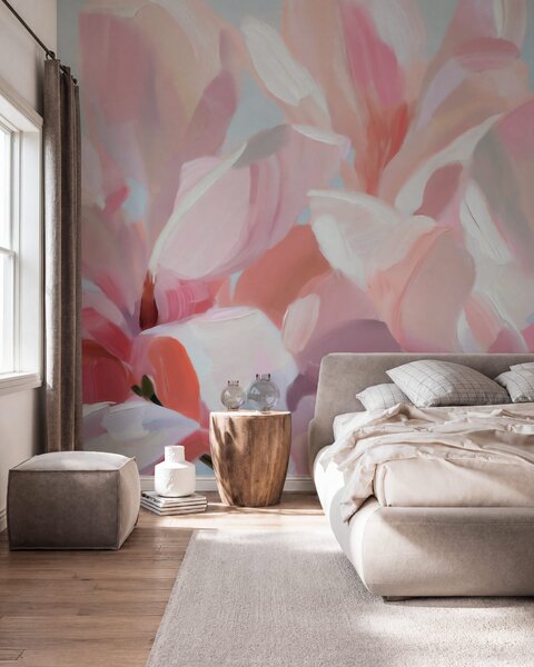 Fototapety Zbliżenie na różową magnolię, imitacja delikatnej techniki malarskiej, Fototapety Kwiaty, w10043 : Uwalls.pl