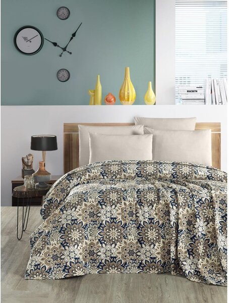 Brązowa bawełniana narzuta 200x230 cm Pique – Mila Home
