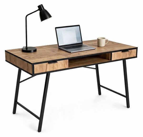 Industrialne biurko z szufladami dąb craft 120 cm G5-L87