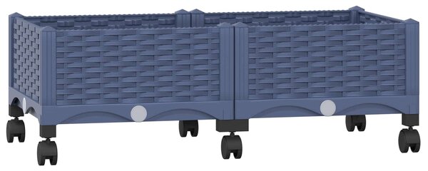 Donica ogrodowa na kółkach Niebiesko-szary 80 x 40 x 33 cm PP