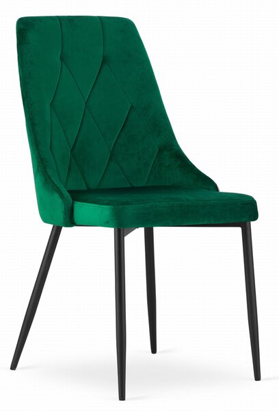 Krzesło do salonu Dante Imola welurowe velvet aksamit zielone