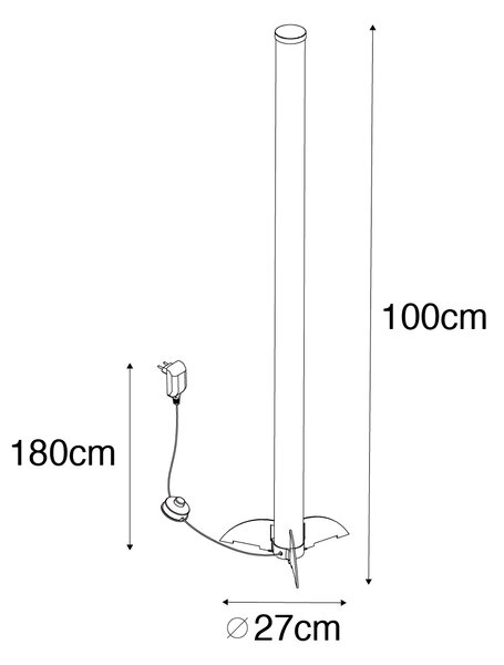 Designerska lampa podłogowa czarna z diodami LED - Bomba Oswietlenie wewnetrzne