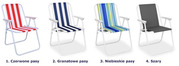 Szare składane krzesło balkonowe, plażowe - Arens