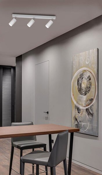 Biała trzypunktowa lampa sufitowa - 4X Biały S891 Z4-R22