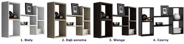 Czarna półka ścienna do salonu L8-C70