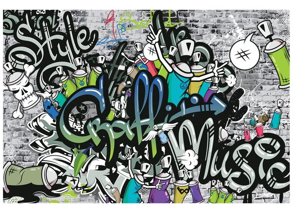 Tapeta stylowa ściana graffiti