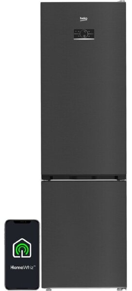 Lodówka BEKO B7RCNA417HXBRW SpacePro 415L HarvestFresh AI CoolAdapt NoFrost-AeroFlow HomeWhiz 203.5cm Ciemny Inox