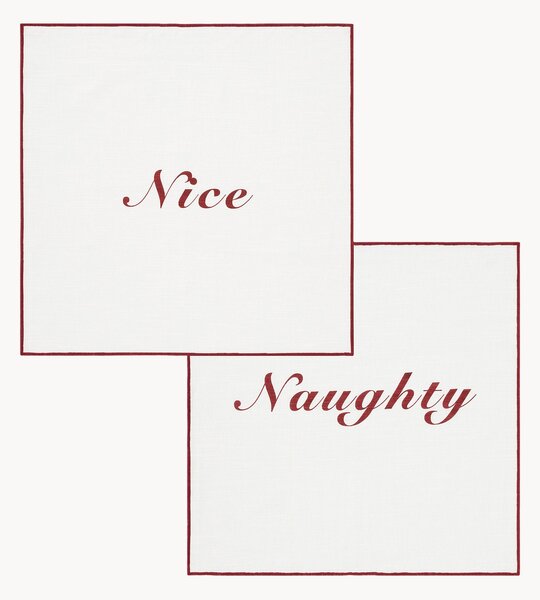 Komplet ręcznie wykonanych serwetek Naughty & Nice, 2 elem