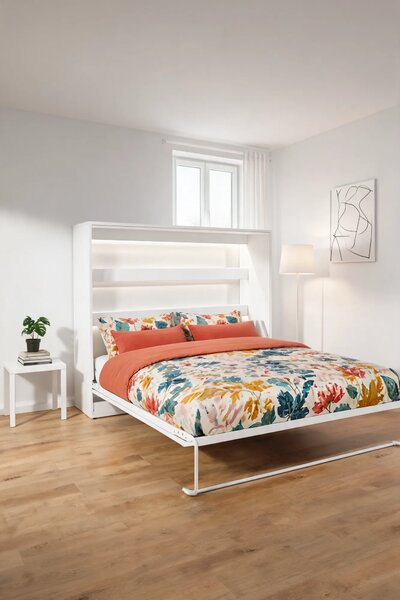 Tapczan rozkładany biały + czarny 140x200 G3-W81