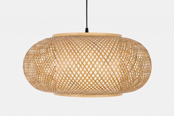 PLECIONA LAMPA WISZĄCA SUFITOWA BAMBUSOWA ŻYRANDOL W STYLU BOHO 50 CM