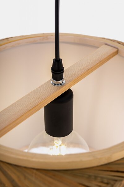 PLECIONA LAMPA WISZĄCA SUFITOWA BAMBUSOWA ŻYRANDOL W STYLU BOHO 50 CM