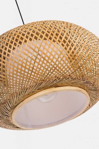 PLECIONA LAMPA WISZĄCA SUFITOWA BAMBUSOWA ŻYRANDOL W STYLU BOHO 50 CM