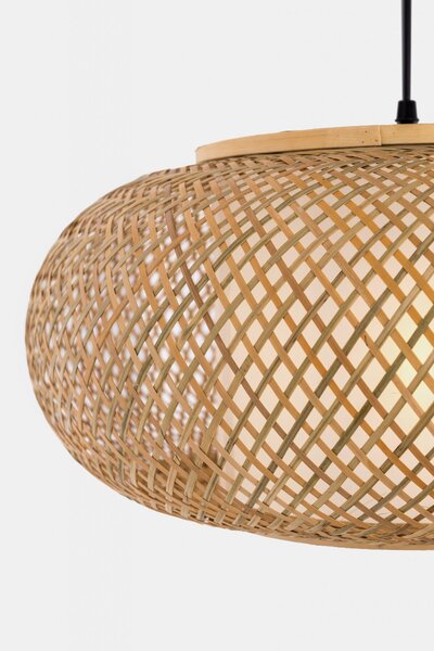 PLECIONA LAMPA WISZĄCA SUFITOWA BAMBUSOWA ŻYRANDOL W STYLU BOHO 50 CM