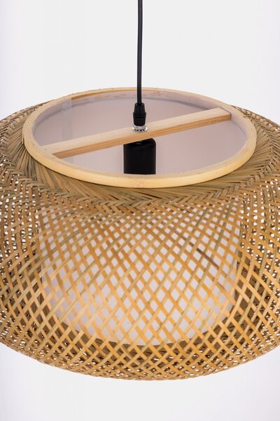 PLECIONA LAMPA WISZĄCA SUFITOWA BAMBUSOWA ŻYRANDOL W STYLU BOHO 50 CM