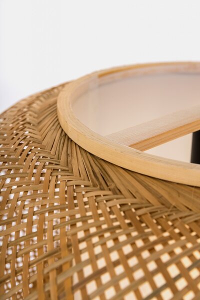 PLECIONA LAMPA WISZĄCA SUFITOWA BAMBUSOWA ŻYRANDOL W STYLU BOHO 50 CM