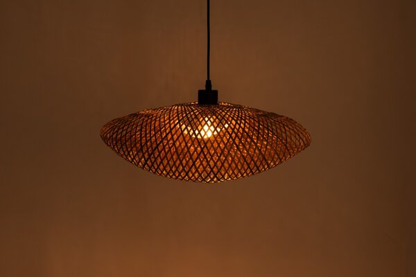 ŻYRANDOL PLECIONY BAMBUSOWY BOHO DUŻA LAMPA WISZĄCA DO SALONU I JADALNI 50 CM