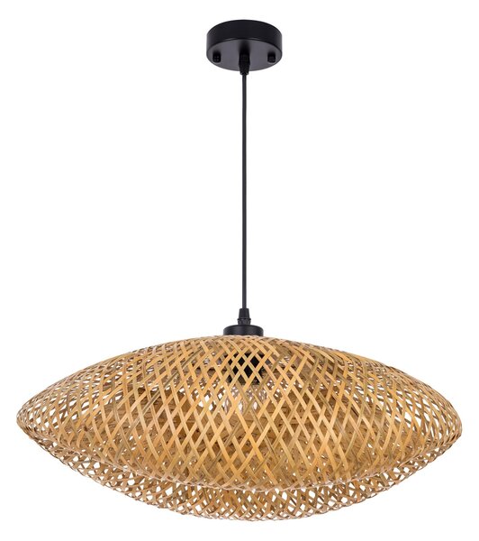 ŻYRANDOL PLECIONY BAMBUSOWY BOHO DUŻA LAMPA WISZĄCA DO SALONU I JADALNI 50 CM