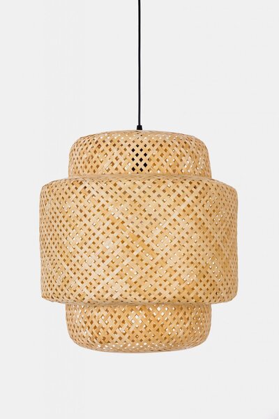 LAMPA WISZĄCA NATURALNA BAMBUSOWA ŻYRANDOL DO SALONU I SYPIALNI W STYLU BOHO 40 CM