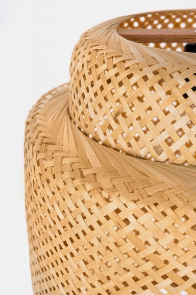 LAMPA WISZĄCA NATURALNA BAMBUSOWA ŻYRANDOL DO SALONU I SYPIALNI W STYLU BOHO 40 CM
