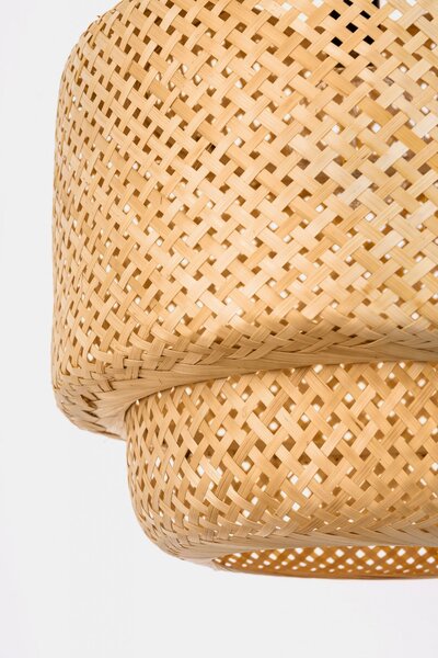 LAMPA WISZĄCA NATURALNA BAMBUSOWA ŻYRANDOL DO SALONU I SYPIALNI W STYLU BOHO 40 CM