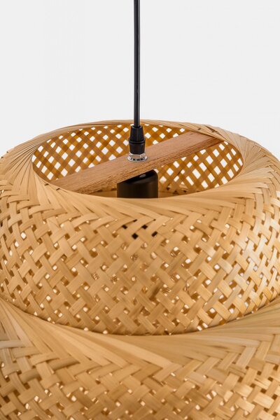 LAMPA WISZĄCA NATURALNA BAMBUSOWA ŻYRANDOL DO SALONU I SYPIALNI W STYLU BOHO 40 CM