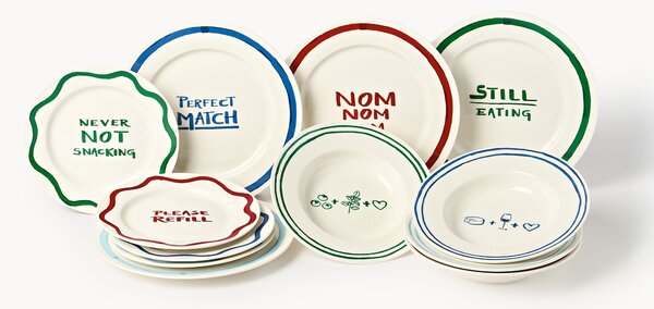 Komplet naczyń z porcelany z motywem dekoracyjnym Tutti, dla 4 osób, (12 elem.)