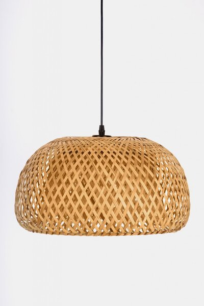 LAMPA WISZĄCA BAMBUSOWA BOHO DO JADALNI I SALONU PLECIONA SUFITOWA 38 CM