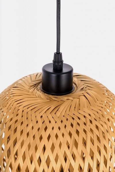 LAMPA WISZĄCA SUFITOWA BAMBUSOWA PLECIONY ŻYRANDOL DO SALONU BOHO 24 CM