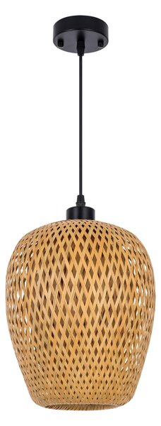 LAMPA WISZĄCA SUFITOWA BAMBUSOWA PLECIONY ŻYRANDOL DO SALONU BOHO 24 CM