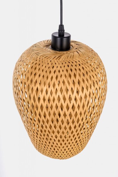 LAMPA WISZĄCA SUFITOWA BAMBUSOWA PLECIONY ŻYRANDOL DO SALONU BOHO 24 CM