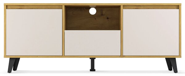 Stolik RTV pod telewizor dąb artisan + kaszmir N5-L25