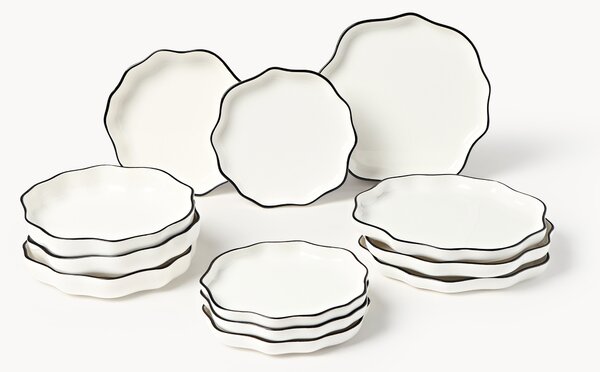 Komplet naczyń z porcelany Bia, dla 4 osób, 12 elem