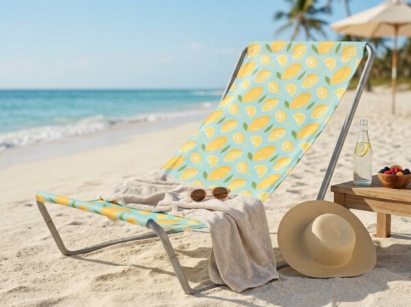 Składany leżak plażowy SAND LEMON, kolorowy