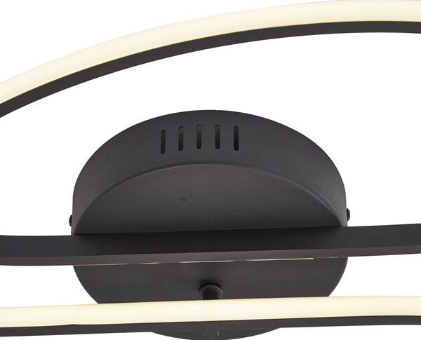 Designerska lampa sufitowa czarna 100 cm z LED z 3-stopniową regulacją ściemniania 2-źródła światła - Pepe