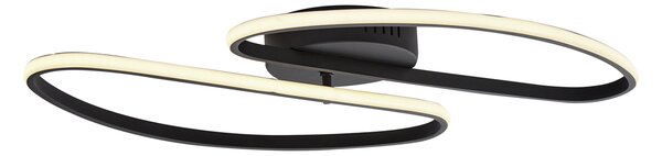 Designerska lampa sufitowa matowa czarna 65 cm 3-stopniowa ściemnialna 2-punktowa - Pepe