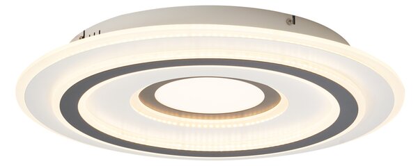 Designerska lampa sufitowa biała z ciemnoszarymi okrągłymi elementami z LED z możliwością ściemniania - Taylor