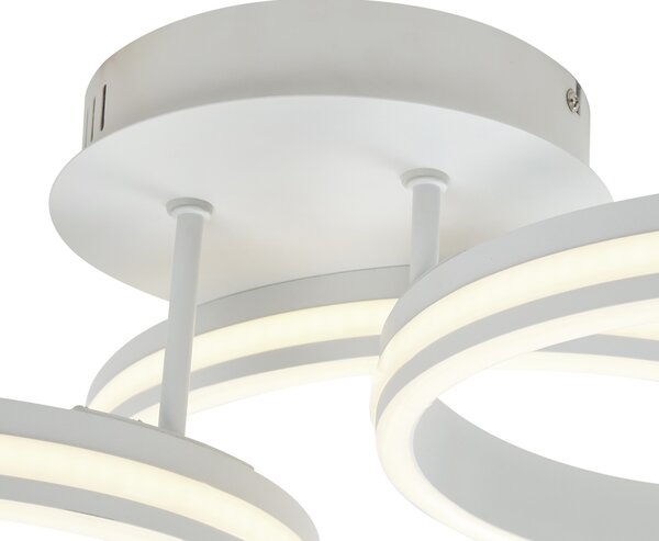 Lampa sufitowa biała z LED z 3-stopniową regulacją ściemniania 3-punktowa - Navara