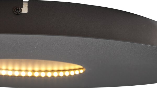 Nowoczesna lampa sufitowa czarna 40 cm z wbudowaną diodą LED z 3-stopniową regulacją ściemniania - Morning