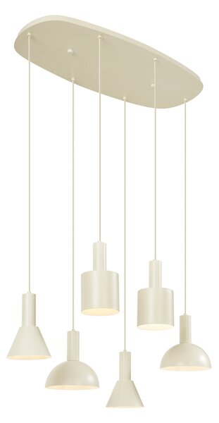 Skandynawska lampa wisząca kremowa 6-punktowa - Biles