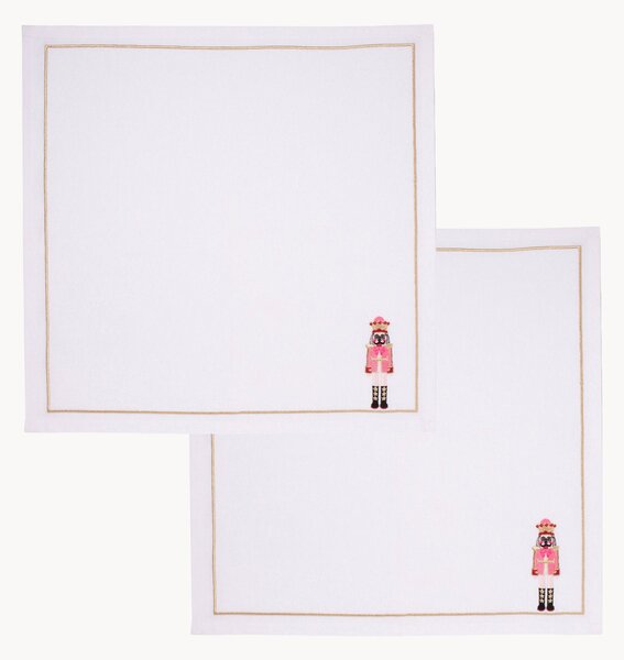 Komplet serwetek z haftem Nutcracker, 2 elem