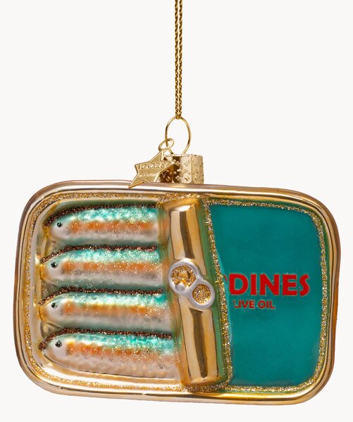 Ozdoba choinkowa ze szkła dmuchanego Blue Sardines