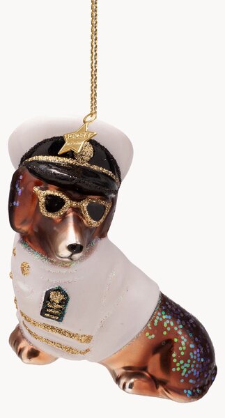 Ozdoba choinkowa ze szkła dmuchanego Captain Dog