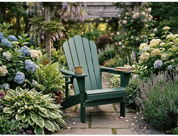 Zielony plastikowy fotel ogrodowy Adirondack – Bonami Selection