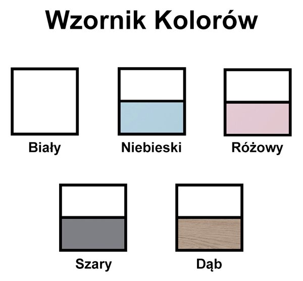 Szafa 2-drzwiowa do pokoju dziecka KRÓLICZEK - Wybór koloru