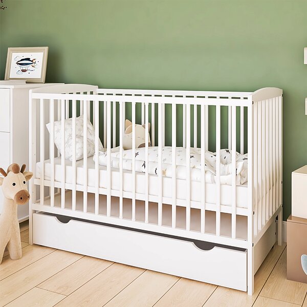 Białe Łóżeczko-tapczanik 2w1 BASIC 120x60 - Barierka GRATIS!