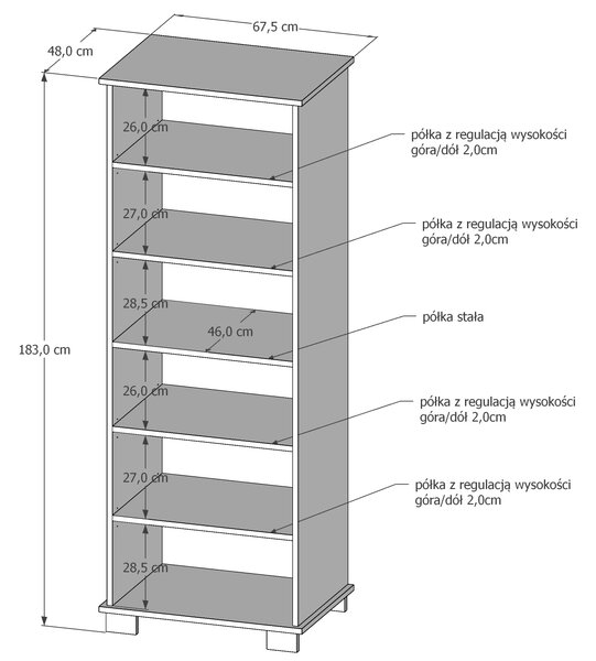 Regał na książki BASIC - Biały