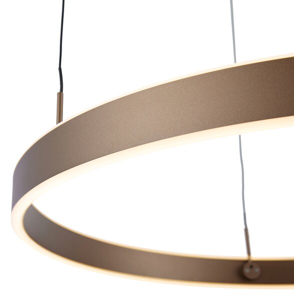 Designerska lampa wisząca ciemny brąz z 3-stopniowym ściemnianiem - Titmus