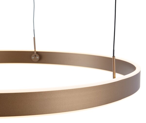 Designerska lampa wisząca ciemny brąz z 3-stopniowym ściemnianiem - Titmus