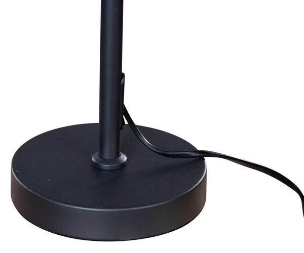Lampa stołowa czarna z aksamitnym abażurem w kolorze brązu 35cm - Parte