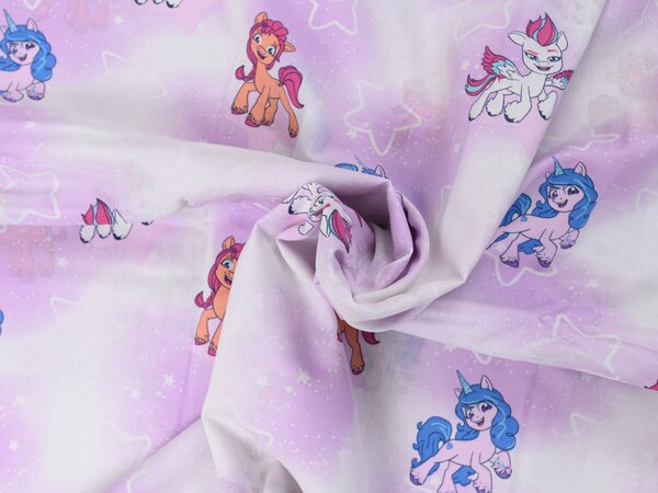 Dziecięca bawełniana pościel MY LITTLE PONY STARS biała Rozmiar pościeli: 60 x 70 cm | 140 x 200 cm
